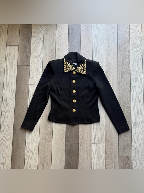St. John Jackets & Blazers - Vintage St. John Evening by Marie Gray black and gold knit blazer size 2